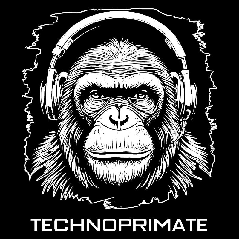 Techno Primate Kopfhörer Ape Art #6 Weiß