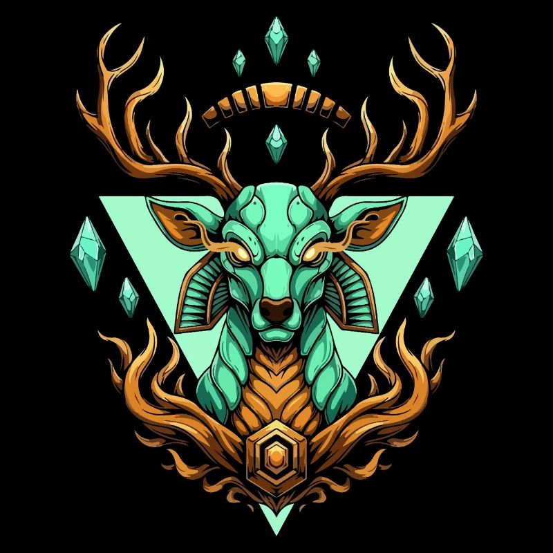 Fairy geometric turquoise deer