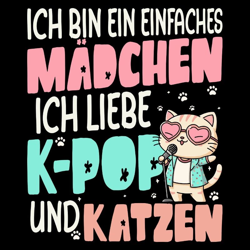 Ich Liebe K-Pop Und Katzen Einfaches Mädchen