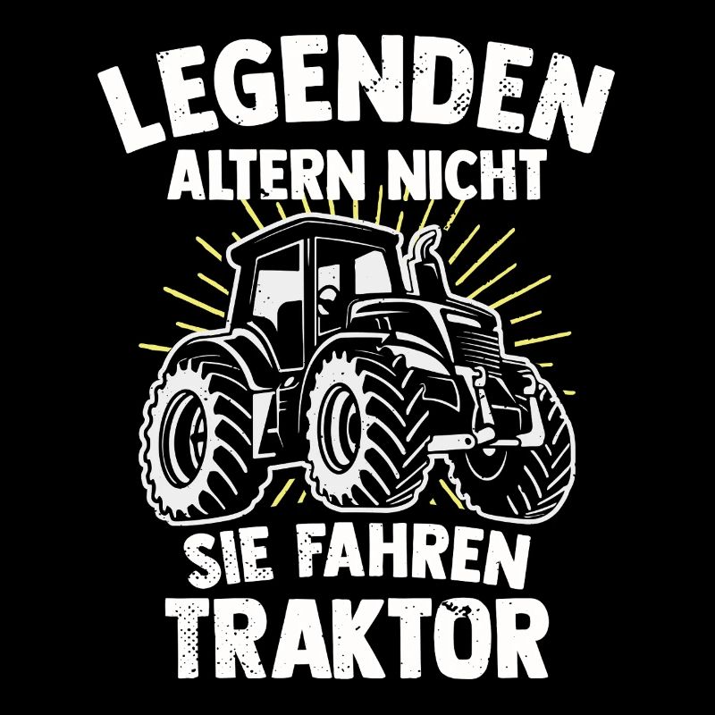 Legenden fahren den Traktor eines Bauern
