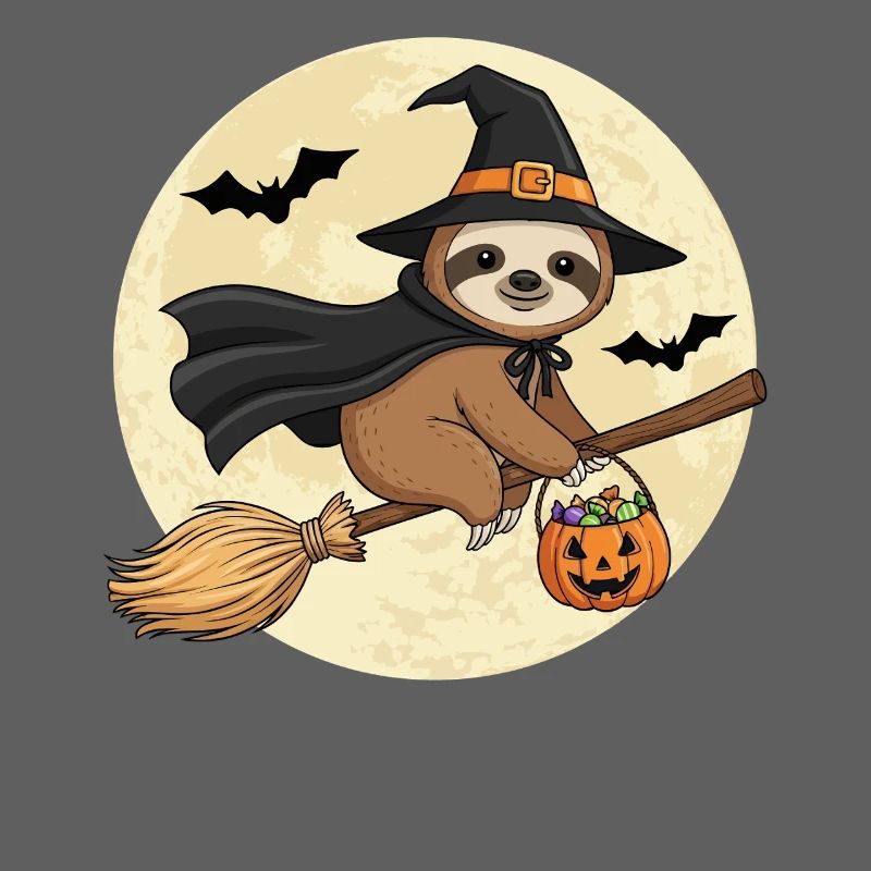 Cute Sloth Witch Halloween