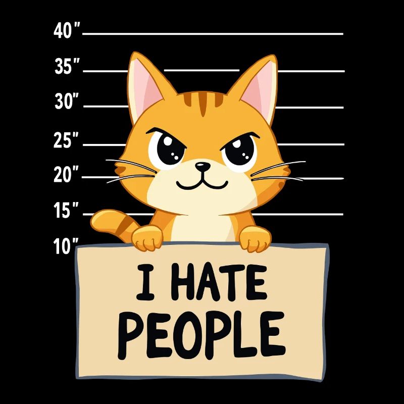 Griesgrämige Katze I Hate People Polizeifoto