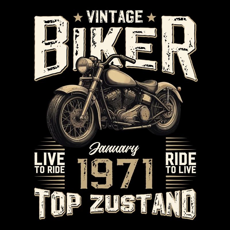 55. Geburtstag Geschenk Motorradfahrer Januar 1971