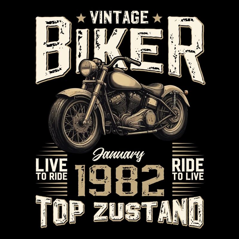 44. Geburtstag Geschenk Motorradfahrer Januar 1982