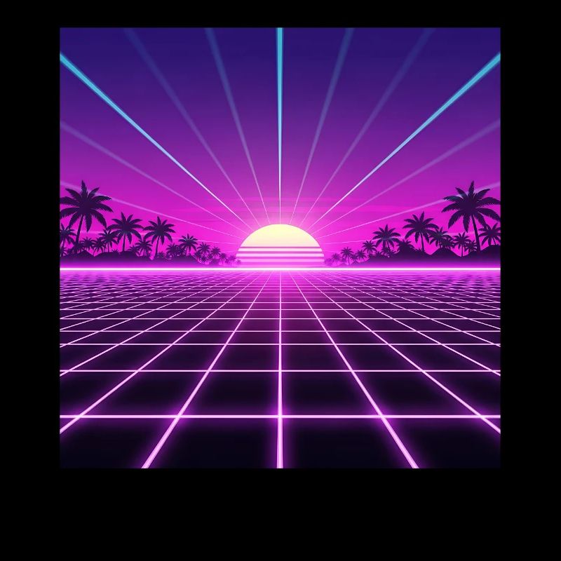 Sunset Neon Retrogrid back to 90s