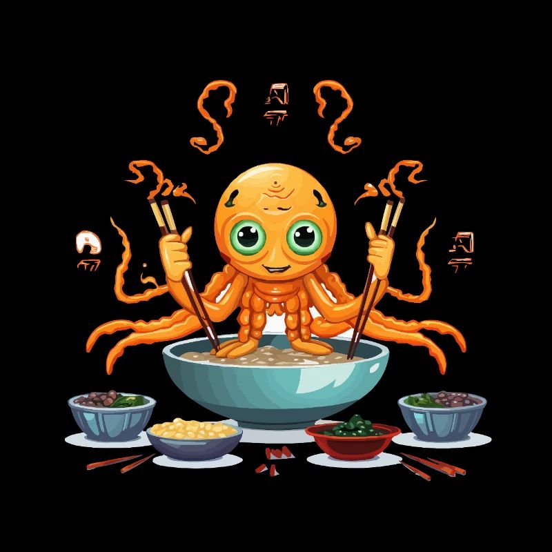 Small tentacle in ramen soup