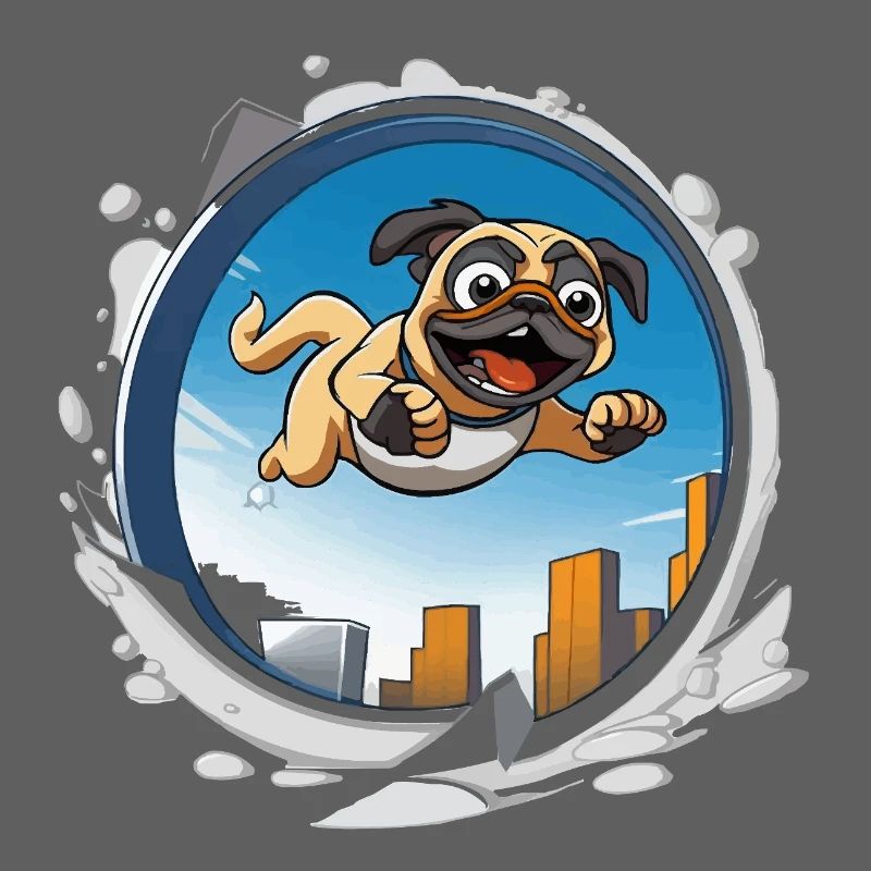 Pug Sprinter im Stadtlauf