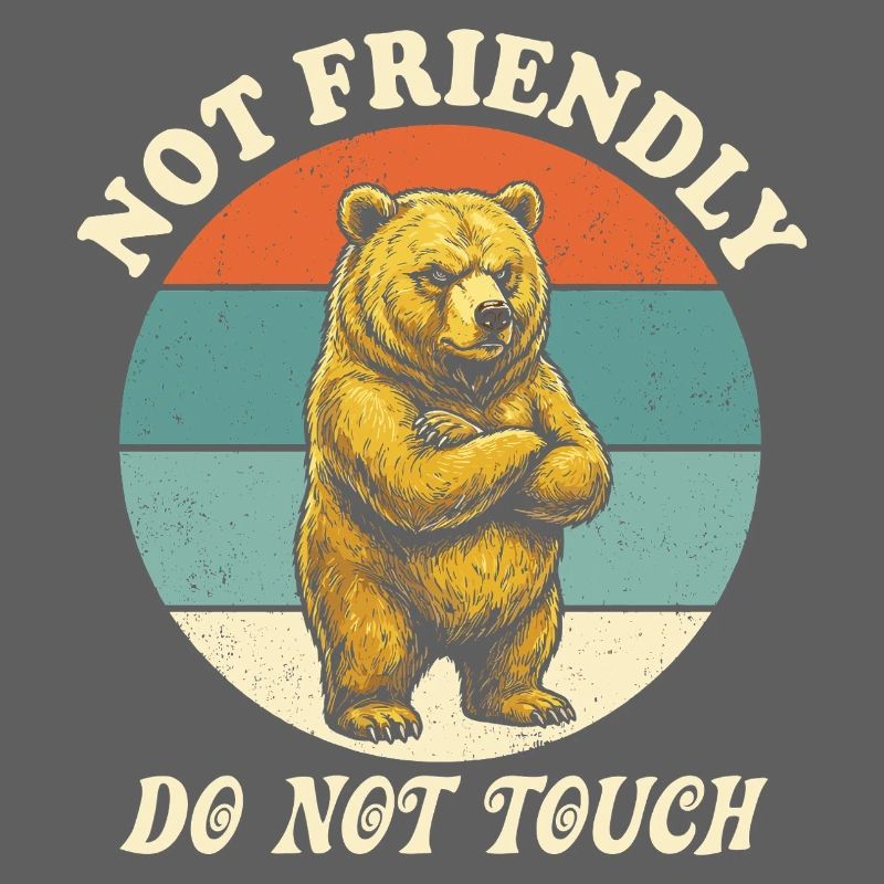 Grumpy Bear Not Friendly Funny Ironic Meme