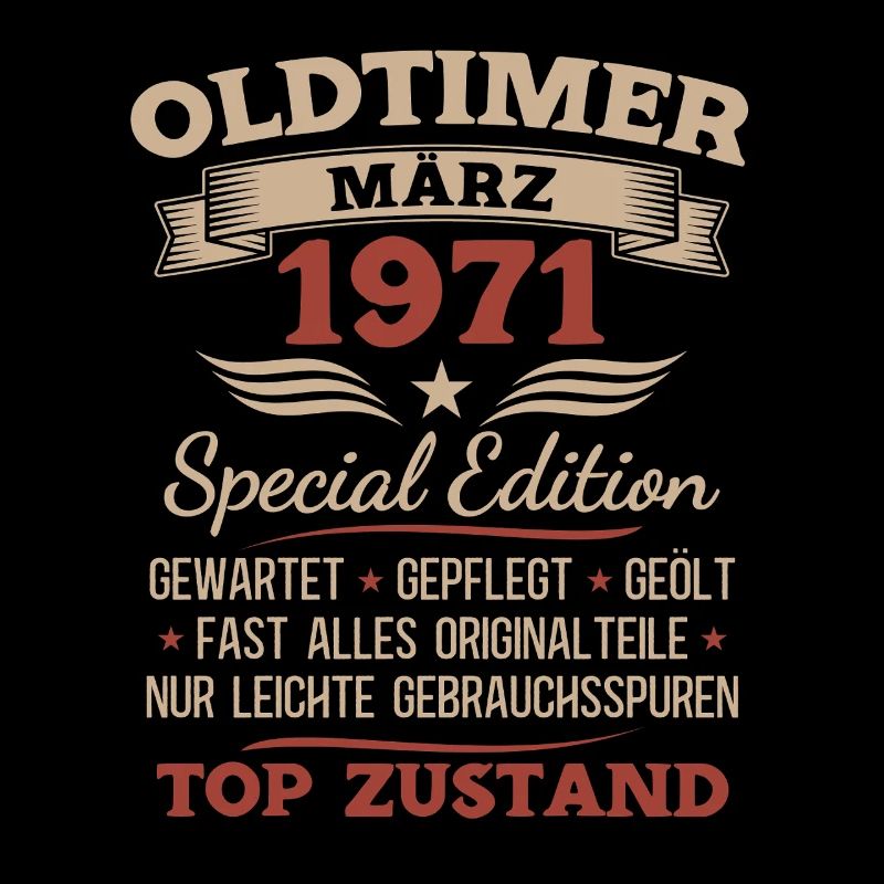 55. Geburtstag Geschenk Mann Oldtimer März 1971