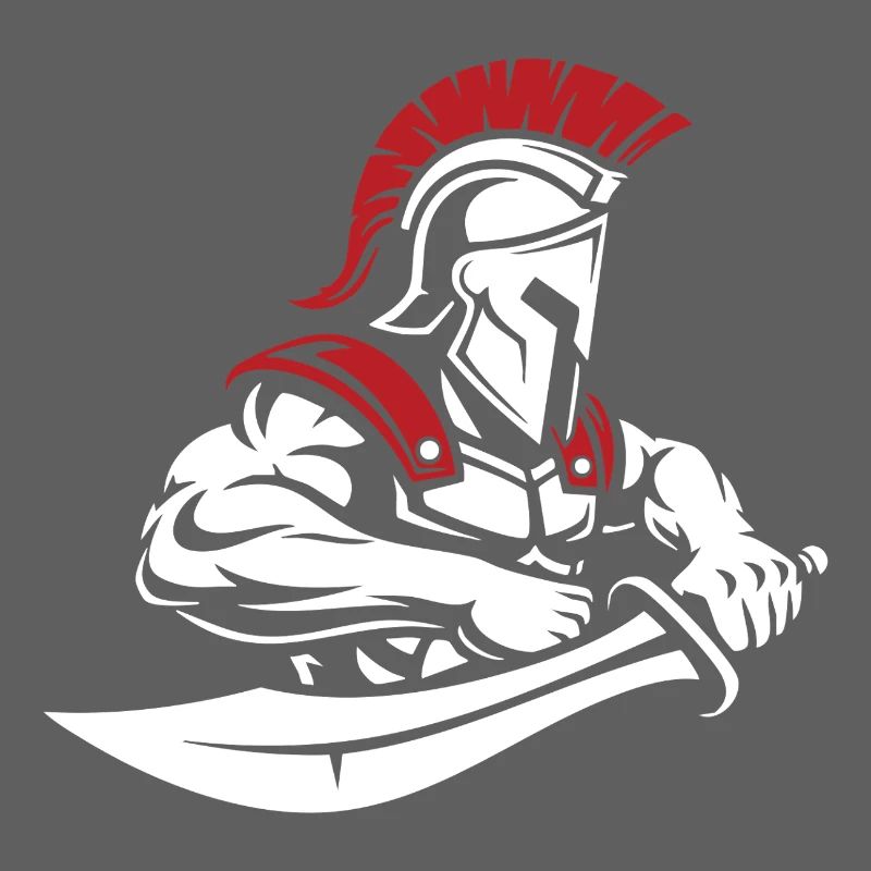 Guerrier Spartiate Épée Buste Mascotte Spartan