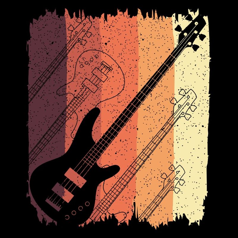 Retro-Gitarre Sunset Stripes