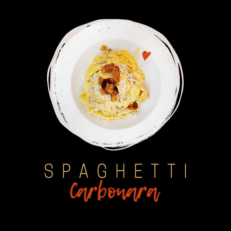 Spaghetti Carbonara Pasta Noodle Gourmet Design