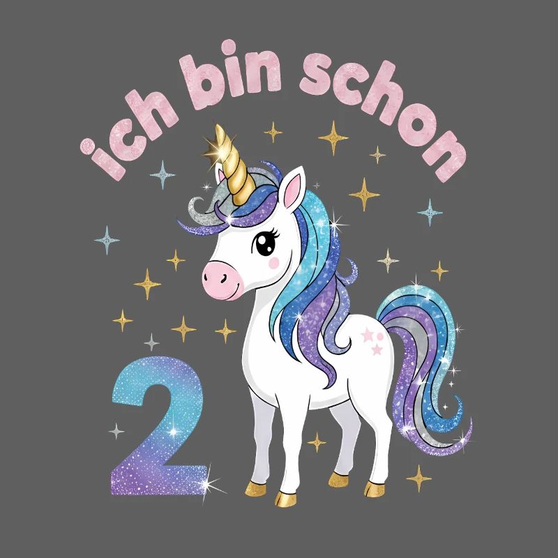 2. Geburtstag Einhorn Mädchen Ich bin schon 2