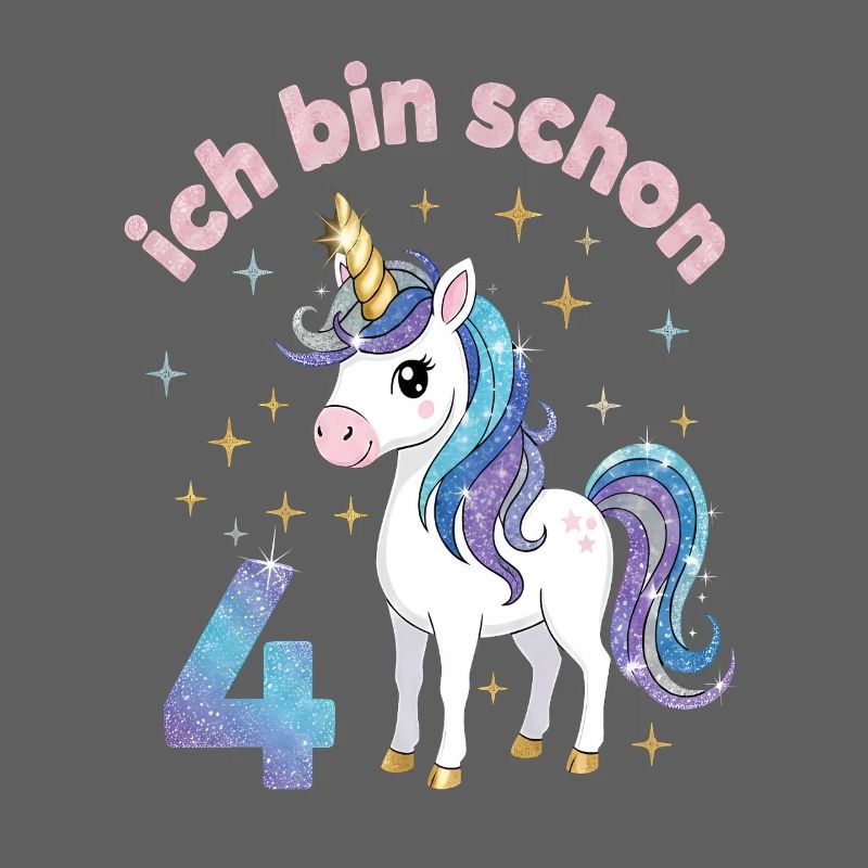 4. Geburtstag Einhorn Mädchen Ich bin schon 4