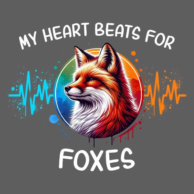 Red Fox Fox Heart Line