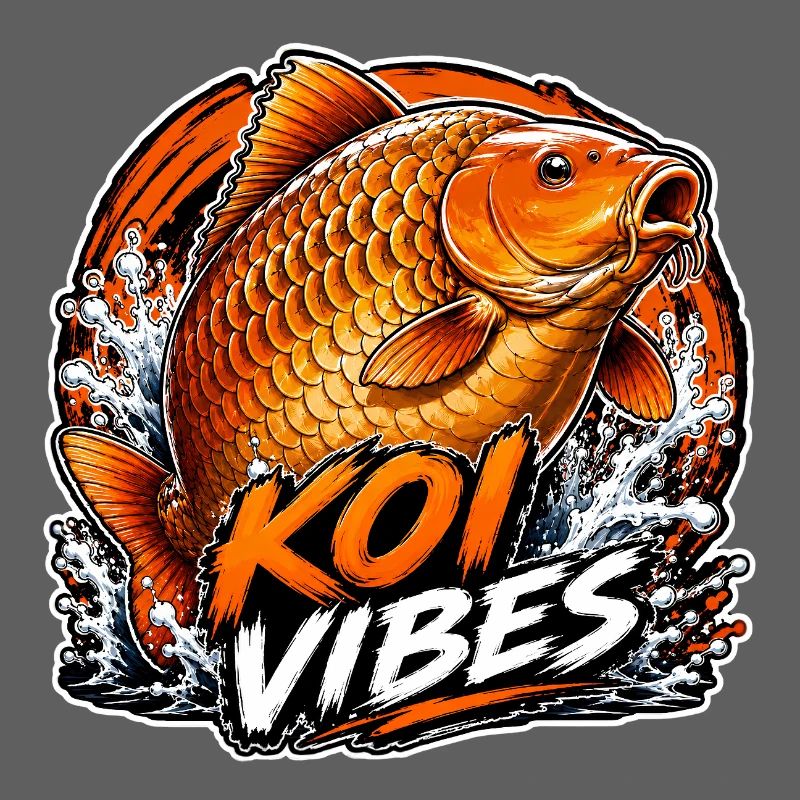 Koi Vibes Orange Carp Splash Design