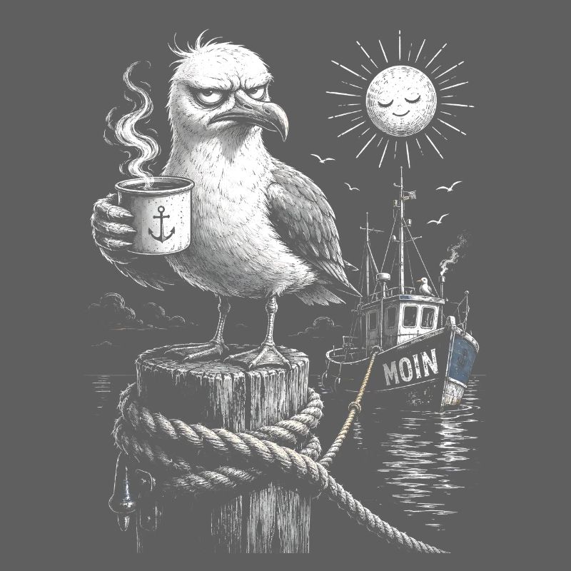 MOIN – Grumpy Seagull with Coffee