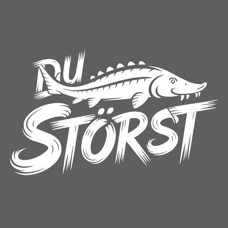 Sturgeon Sterlet Graffiti Pattern