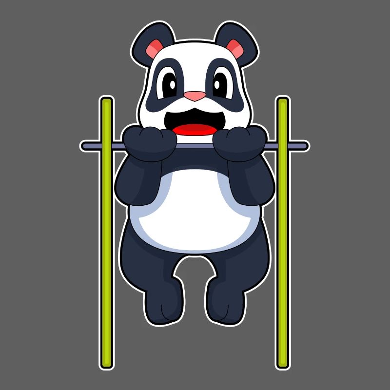 Panda Bodybuilder Pull-ups Bodybuilding