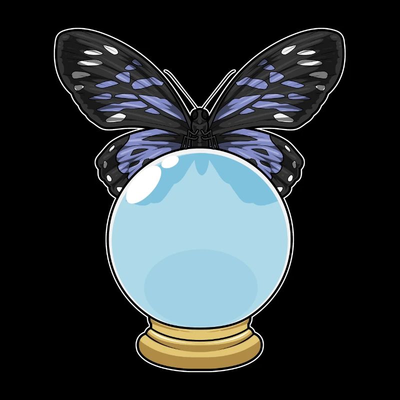 Boule de cristal papillon