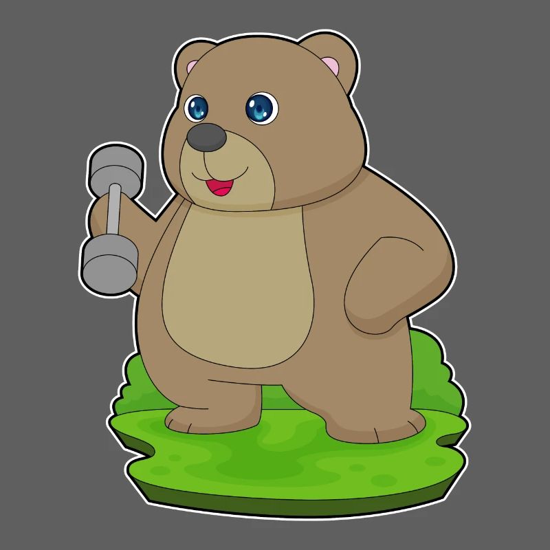 Bear Bodybuilder Musculation avec haltères