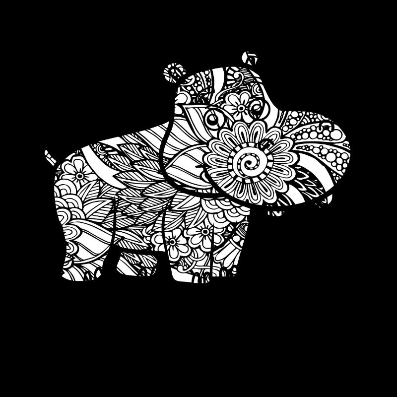 Hippo Hippo Floral Pattern