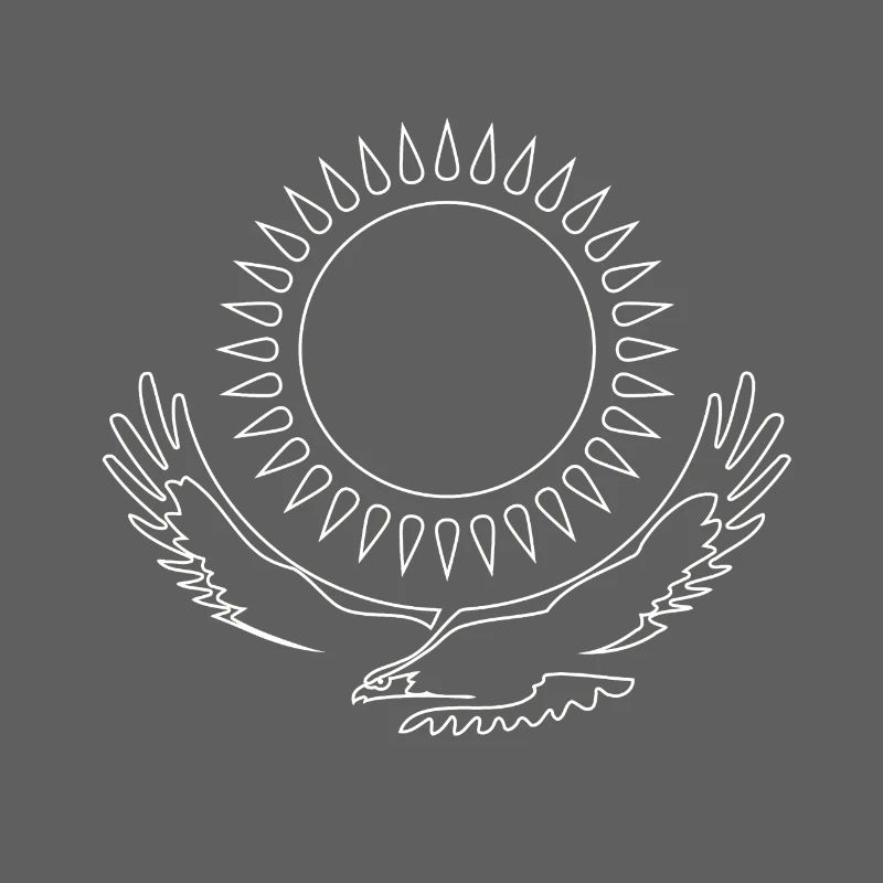 Kazakhstan Eagle steppe eagle line white flag