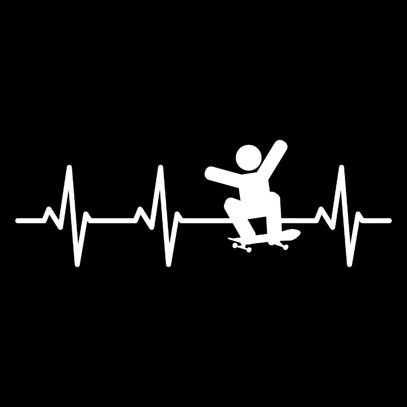 Skateboarder Strichmännchen Kardiogramm