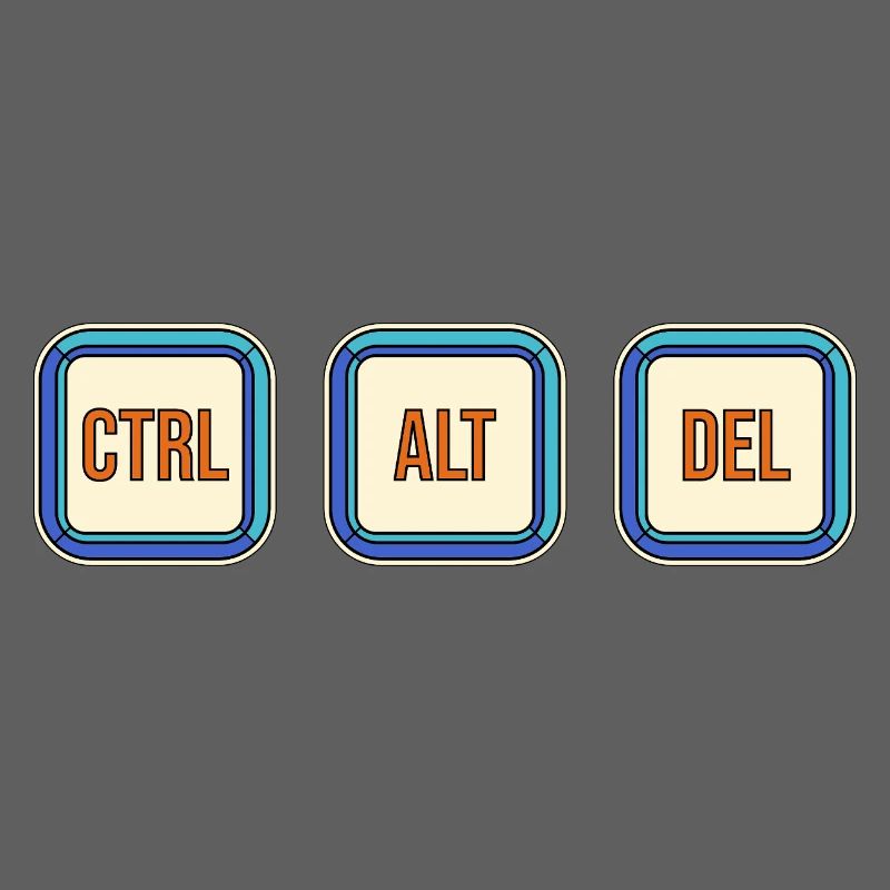 Touches de clavier rétro CTRL ALT DEL