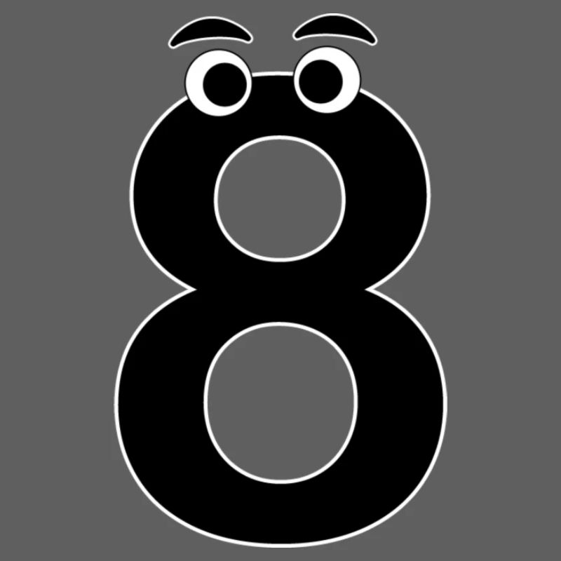 Number Eight 8 Kids Birthday Learning Math