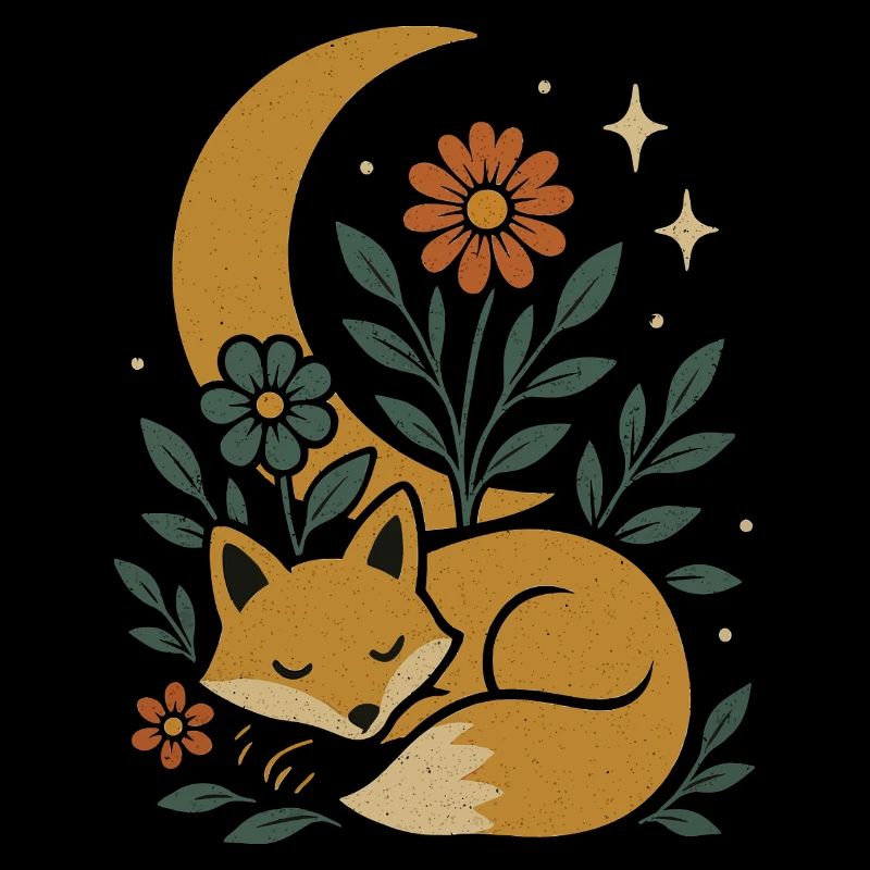 Renard nocturne et conception d’harmonie florale