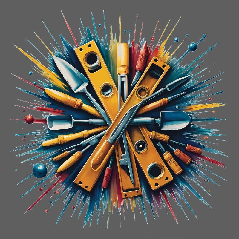 Construction Bricklayer Mason Tools Art Print