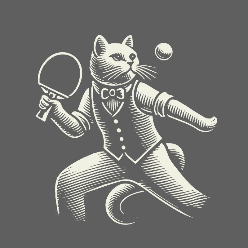Cute Cat Plays Table Tennis Masterfully