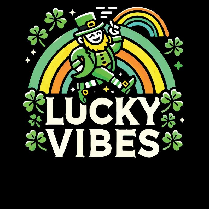 Saint-Patrick Lucky Vibes Arc-en-ciel