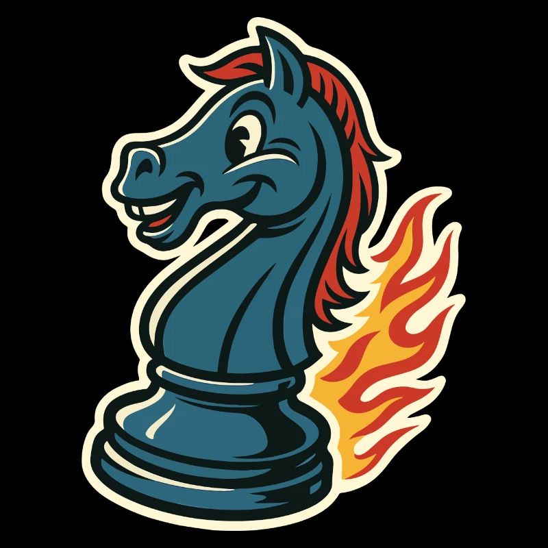 Chess Knight In Flames Funny
