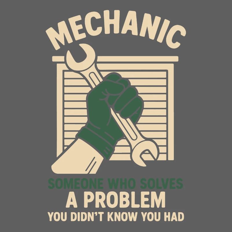 Mechanic Problem Solver Garage Funny Saying