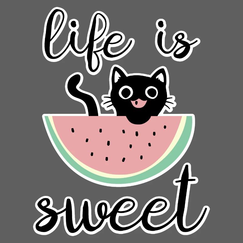 La vie est douce chat avec pastèque