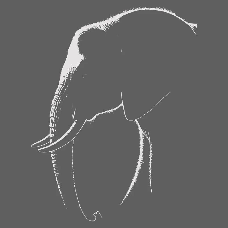 Elephant Silhouette – Elegance in Black and White