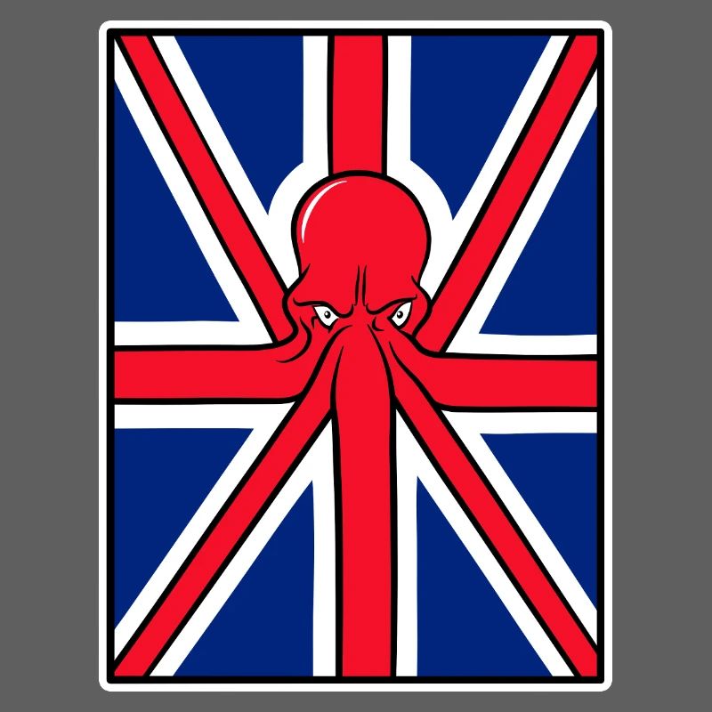 Red Octopus Union Jack Flag