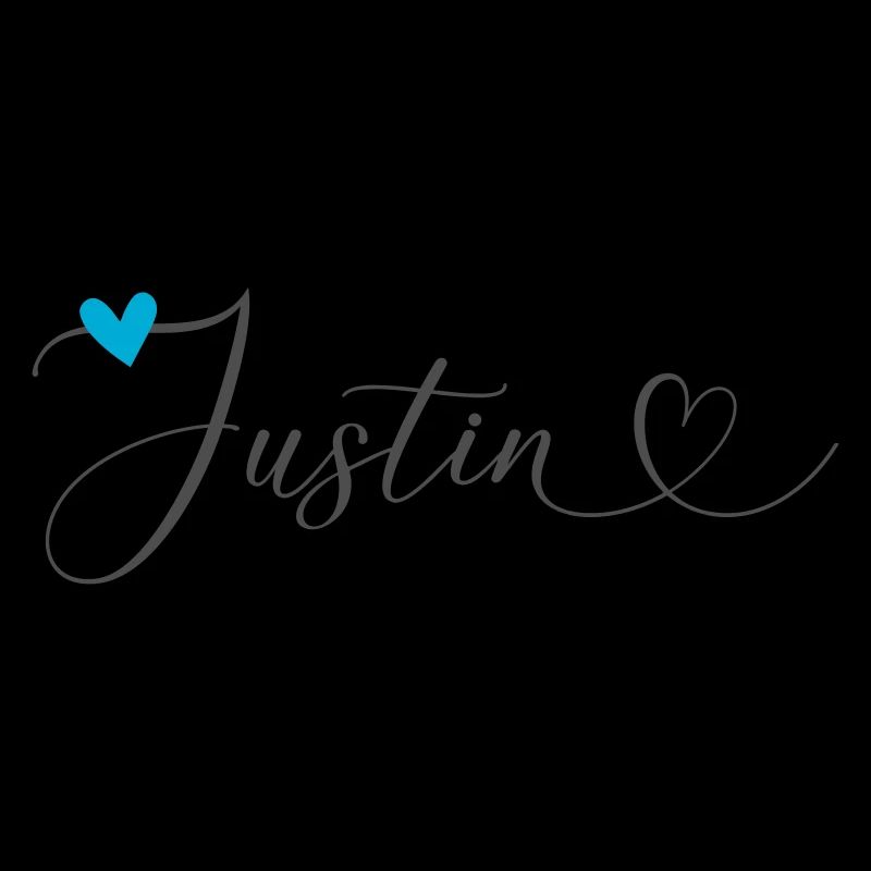 Justin Last Name First Name Calligraphy Heart