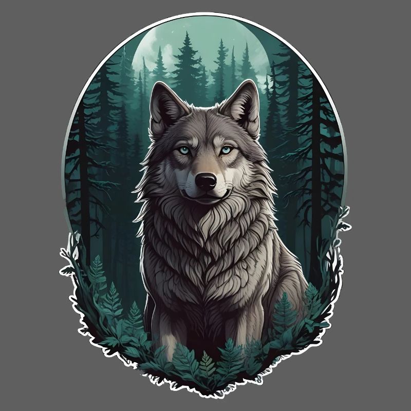 Wolf in the moonlight