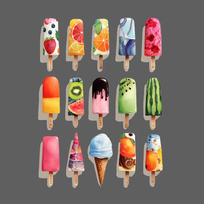 Saveurs de crème glacée colorées
