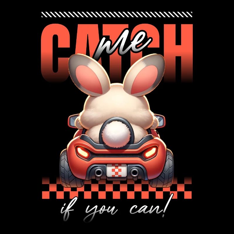 Bunny dans la voiture de course, attrape-moi