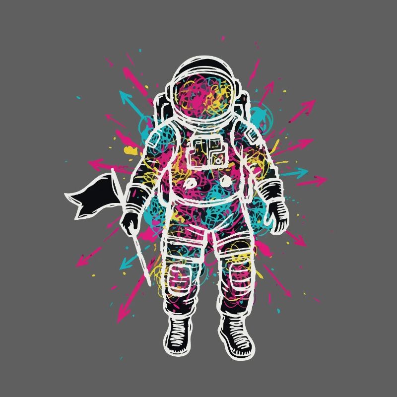 Astronaute Espace Scribble Gribouillis Couleur