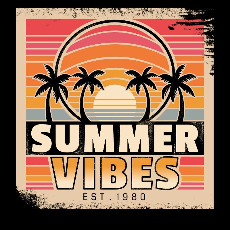 Summer Vibes: Retro Palm Trees at Sunset
