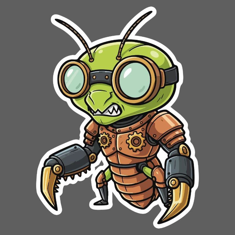 Praying Mantis Steampunk Copper Armor