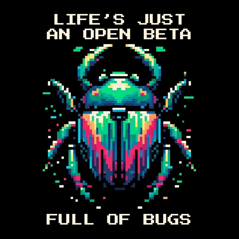 Bug Life Bêta Bugs Rétro Pixel Art Humour Jeux