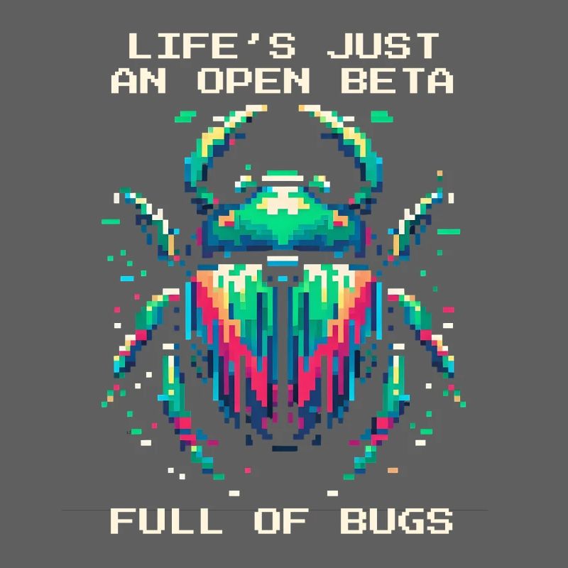 Bug Leben Beta Bugs Retro Pixel Art Humor Gaming