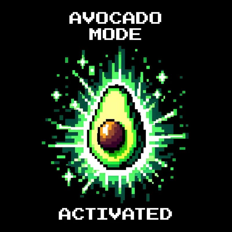 Avocado Mode Activated | Fruit power in pixel style