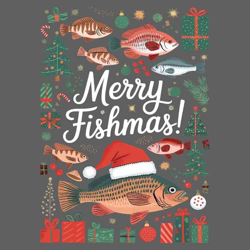 Pulls de Noël Pêcheur Carpe de Poissons Joyeuse